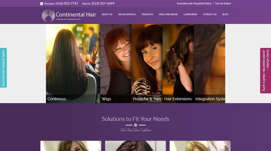 Website Portfolio: Continental Hair